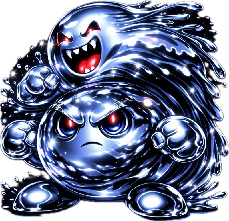 Wrld and Wav-kun — chrome mascot characters for Wrld Wav Recording Studio